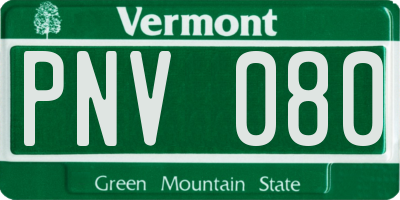 VT license plate PNV080