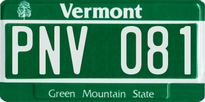 VT license plate PNV081