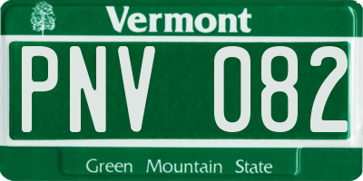 VT license plate PNV082