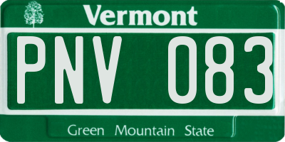 VT license plate PNV083