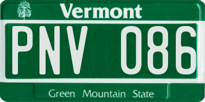 VT license plate PNV086