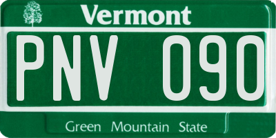 VT license plate PNV090
