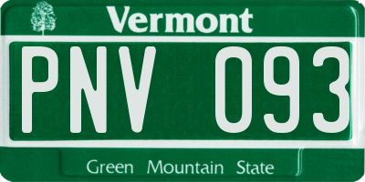 VT license plate PNV093