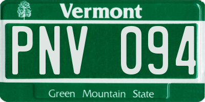 VT license plate PNV094