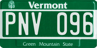 VT license plate PNV096