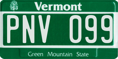 VT license plate PNV099