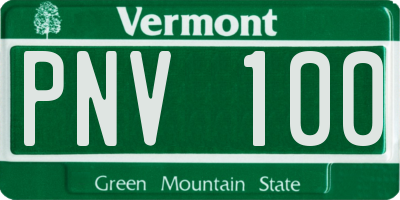 VT license plate PNV100