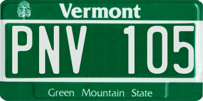 VT license plate PNV105