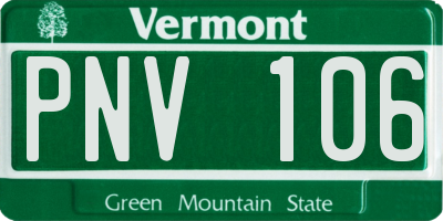 VT license plate PNV106