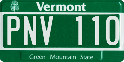 VT license plate PNV110