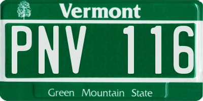 VT license plate PNV116