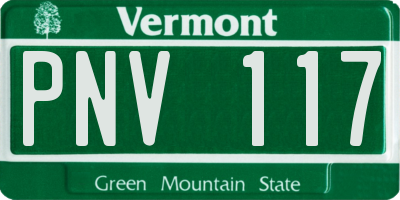VT license plate PNV117