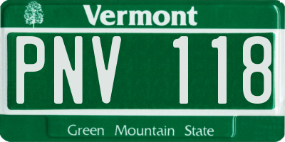 VT license plate PNV118
