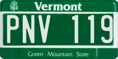 VT license plate PNV119