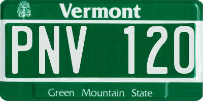 VT license plate PNV120