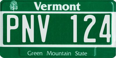 VT license plate PNV124