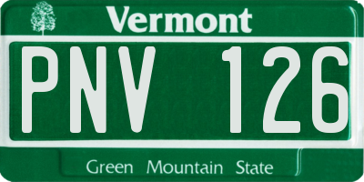 VT license plate PNV126