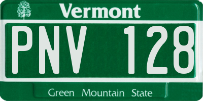 VT license plate PNV128