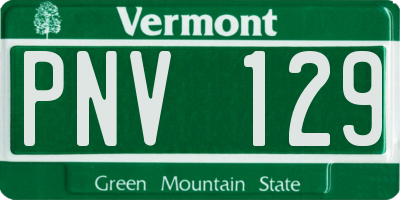 VT license plate PNV129