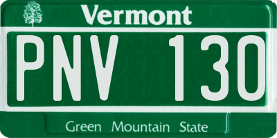 VT license plate PNV130