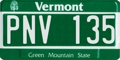 VT license plate PNV135