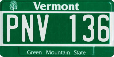 VT license plate PNV136