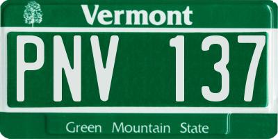 VT license plate PNV137