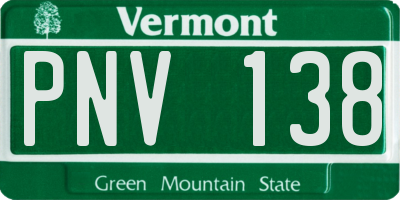 VT license plate PNV138