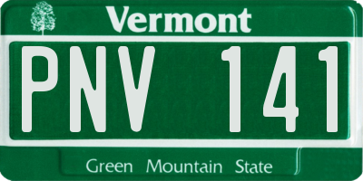 VT license plate PNV141