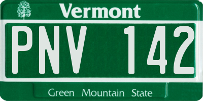 VT license plate PNV142