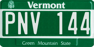 VT license plate PNV144