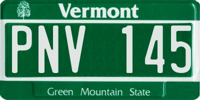VT license plate PNV145