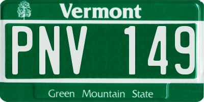 VT license plate PNV149