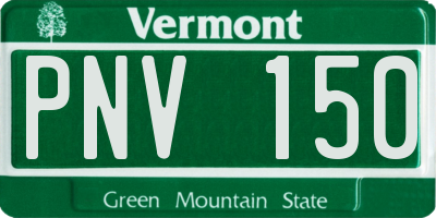 VT license plate PNV150