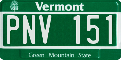 VT license plate PNV151