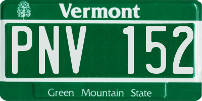 VT license plate PNV152