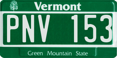 VT license plate PNV153