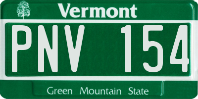 VT license plate PNV154