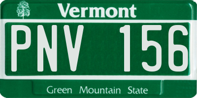 VT license plate PNV156