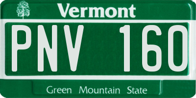 VT license plate PNV160