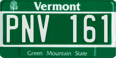VT license plate PNV161