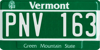 VT license plate PNV163