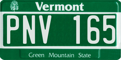 VT license plate PNV165