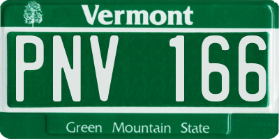 VT license plate PNV166