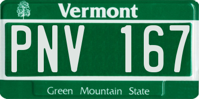 VT license plate PNV167