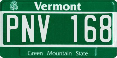 VT license plate PNV168