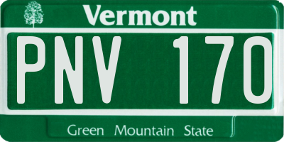 VT license plate PNV170