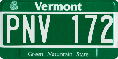 VT license plate PNV172