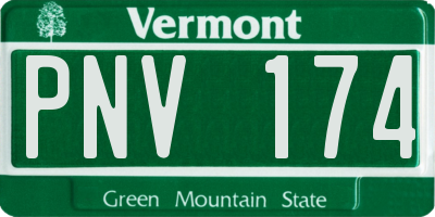 VT license plate PNV174