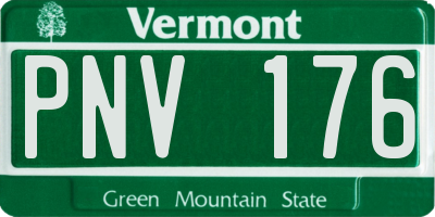 VT license plate PNV176